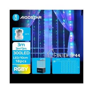 Instalație LED de Crăciun de exterior 300xLED/8 funcții 3xAA 6x3m IP44 multicolor imagine