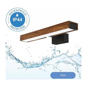 Aplică LED pentru oglindă de baie Brilagi WOODY MIRROR LED/8W/230V IP44 stejar/negru imagine