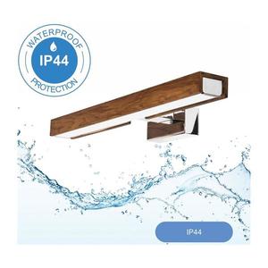 Aplică LED pentru oglindă de baie Brilagi WOODY MIRROR LED/8W/230V IP44 stejar/crom imagine