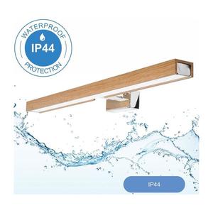 Aplică LED pentru oglindă de baie Brilagi WOODY MIRROR LED/12W/230V IP44 stejar/crom imagine