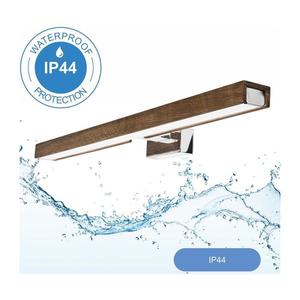 Aplică LED pentru oglindă de baie Brilagi WOODY MIRROR LED/12W/230V IP44 stejar/crom imagine