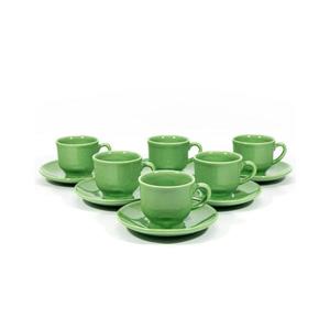 Set 6x ceașcă ceramică Lucie cu farfurioară verde imagine