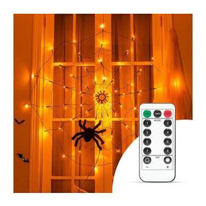 Lanț LED decorativ HALLOWEEN LED/5V/8 funcții pânză de păianjen + telecomandă imagine