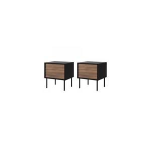 SET 2x noptieră CORTINA 51x45 cm negru/nuc warnia imagine