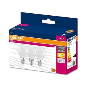 SET 3x bec LED Osram P45 E14/7, 5W/230V 3000K imagine