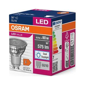 Bec LED Osram PAR16 GU10/6, 9W/230V 6500K imagine