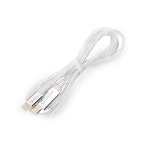 Cablu USB conector USB-C/Lightning cu retroiluminare LED 1m alb imagine