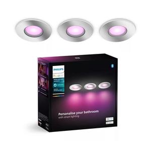 SET 3x corp de iluminat LED RGBW dimabil pentru baie Philips Hue XAMENTO 1xGU10/4, 2W/230V IP44 imagine