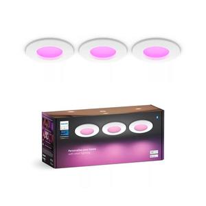 SET 3x corp de iluminat LED RGBW dimabil pentru baie Philips Hue SLIM LED/8, 3W/230V imagine