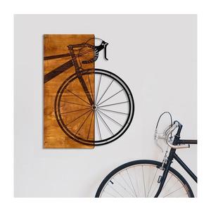 Decorațiune de perete 70x62 cm lemn/metal bicicletă imagine