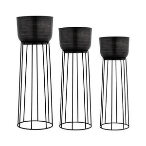 SET 3x ghiveci de flori metalic Eglo 428096 OKAYAMA negru imagine