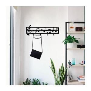 Cuier de perete 60x19 cm metal note muzicale imagine