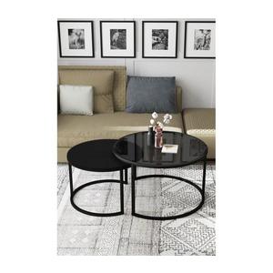 SET 2x măsuță de cafea BORA d. 57/75 cm negru imagine