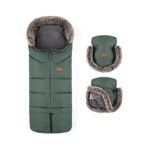 SET sac pentru cărucior 4 în 1 PETITE&MARS ARCTIC + mănuși pentru cărucior Veritable Khaki imagine