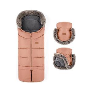 SET sac pentru cărucior 4 în 1 PETITE&MARS ARCTIC + mănuși pentru cărucior Pastel Peach imagine