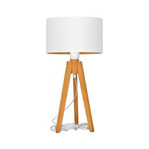 Lampă de masă ALBA 1xE27/60W/230V alb/auriu/stejar imagine