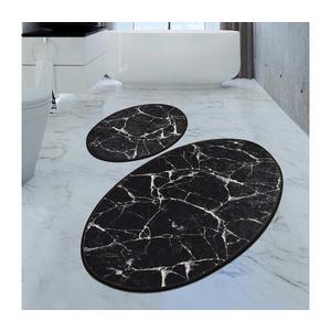 SET 2x covoraș pentru baie MARBLE 50x60/60x100 cm negru imagine