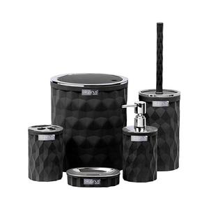 Set de baie DIAMOND 5 buc. negru/crom imagine