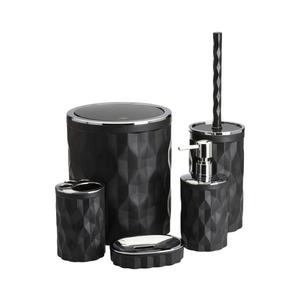 Set de baie REINA 5 buc. negru/crom imagine