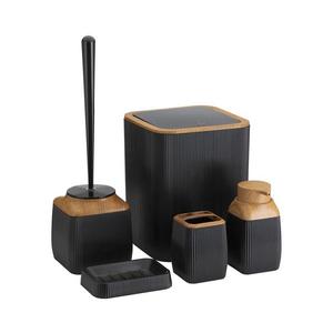 Set de baie CRYSTAL 5 buc. negru/maro imagine