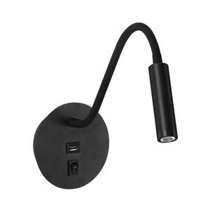 Lampă LED flexibilă de perete cu port USB Brilagi MAYA LED/3W/230V negru imagine