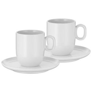 SET 2x ceașcă cu farfurioară pentru cafe creme WMF BARISTA 170 ml alb imagine