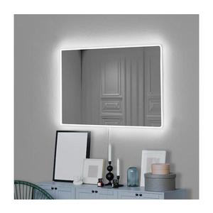 Oglindă LED de perete cu retroiluminare RECTANGULAR 60x40 cm alb imagine