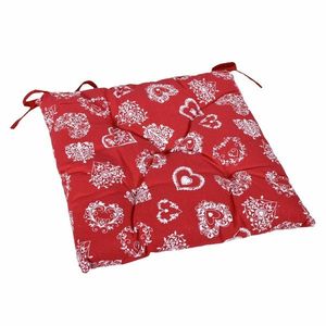 Crăciun matlasat scaun scaun Cover Heart Red, 40 x40 cm imagine