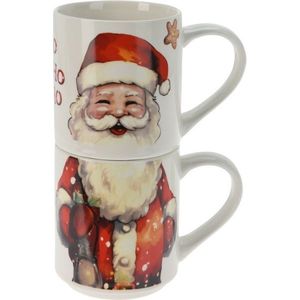 Set de 2 căni Santa, 265 ml, porțelan imagine