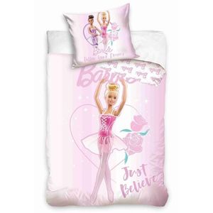 Lenjerie de pat din bumbac Barbie Ballerina , 140x 200 cm, 70 x 90 cm imagine