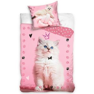 Lenjerie de pat din bumbac Kitty Princess , 140 x200 cm, 70 x 90 cm imagine