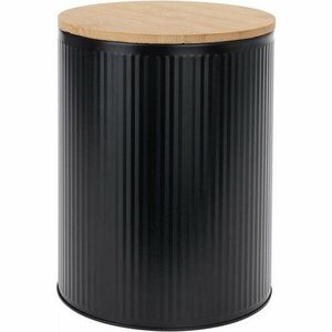 Doză din tablă cu capac din bambus Black 1, 7 l, diam. 13, 5 cm imagine