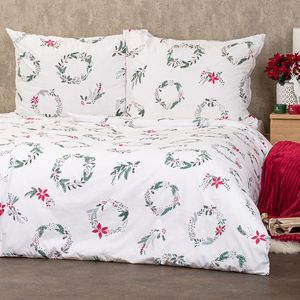 Lenjerie de pat din bumbac 4Home Christmas Holly, 140 x 220 cm, 70 x 90 cm imagine