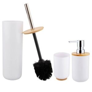 Set de baie Altom Bamboo 3 buc., alb imagine