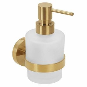 Dozator de săpun Sapho XR103GB X-Round Gold 200 ml, sticlă de lapte / auriu imagine