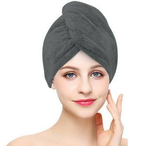 Turban de păr cu uscare rapidă din frotir, gri, gri închis imagine