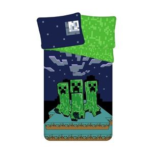 Lenjerie de pat din bumbac Minecraft Sssleep Tight, 140 x 200 cm, 70 x 90 cm imagine