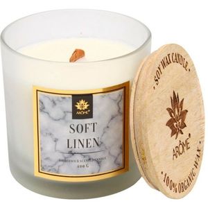 Lumânare cu fitil din lemn Arome Soft linen, 400 g imagine