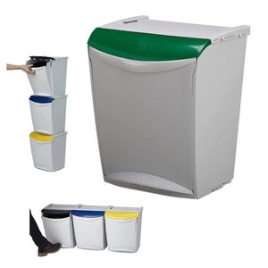 Coș de gunoi Denox Ekosystem pentru deșeurisortate 25 l, verde - sticlă imagine