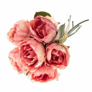 Buchet artificial Peony roz, 16 x 27 cm imagine