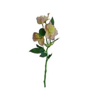 Floare artificială Hellebores verde-roz, 36 cm imagine