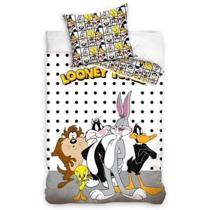 Lenjerie de pat din bumbac pentru copii LooneyTunes Friends , 140 x 200 cm, 70 x 90 cm imagine