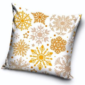 Față de pernă Frosty Snowflakes alb , 40 x 40 cm imagine