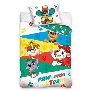 Lenjerie de pat din bumbac pentru copii Pawsome Team, 100 x 135 cm, 40 x 60 cm imagine