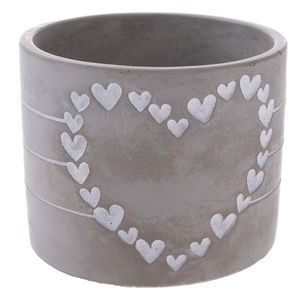 Mască pentru ghiveci din beton Heart of hearts gri, 12, 2 x 9, 5 cm imagine