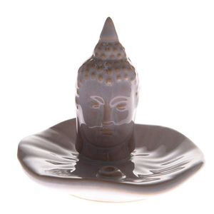 Suport ceramic pentru bețișoare parfumate Floare de Buddha, 10, 5 x 9 x 10, 5 cm imagine