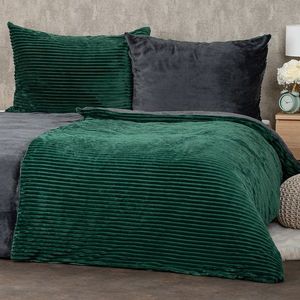 Lenjerie de pat din microflanel 4Home Stripe verde, 140 x 200 cm, 70 x 90 cm, verde imagine