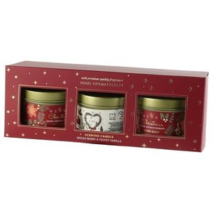 Set de lumânări de Crăciun Merry Christmas Spicedberry/Velvet vanilla, 3 buc imagine