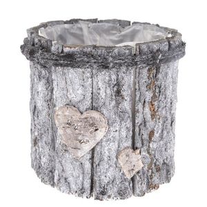 Capac de ghiveci din lemn Heart, gri, 15 x 15 x 15 cm imagine