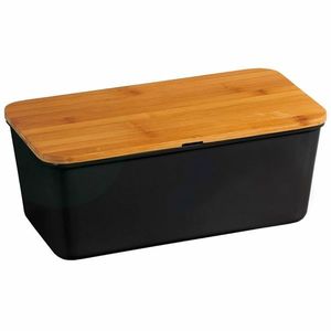 Kesper 58091 Tavă pentru pâine cu placă de tăiat, negru, 34 x 14 x 18 cm imagine